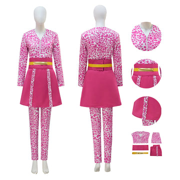Glee Sue Sylvester Cosplay Costume Super Bass Pink Suit Becostume